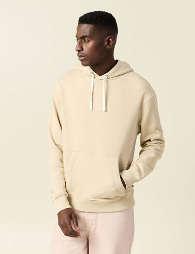 Sweat à capuche beige homme