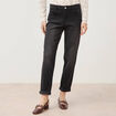 Jeans droit 7/8&egrave;me taille standard denim noir femme