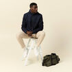 Sweat zipp&eacute; &agrave; capuche bleu marine homme