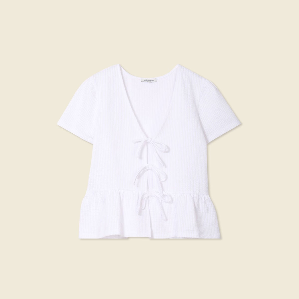 Blouse manches courtes blanc femme