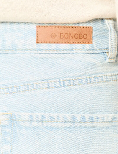 Jeans large taille haute denim snow bleu femme