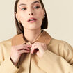 Imperm&eacute;able long droit col tailleur beige femme