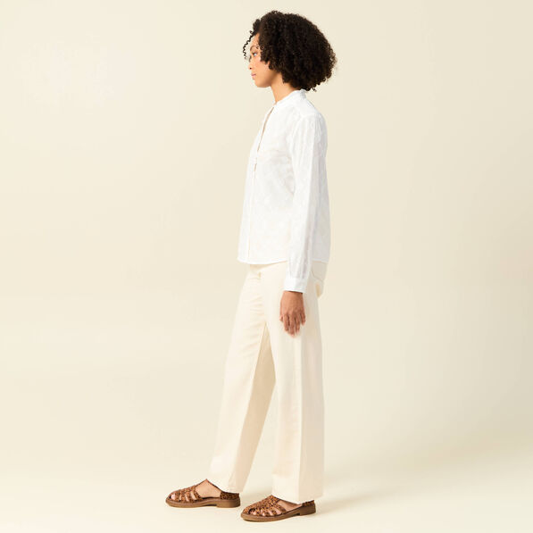 chemise manches longues ecru femme Chemise manches longues ecru femme