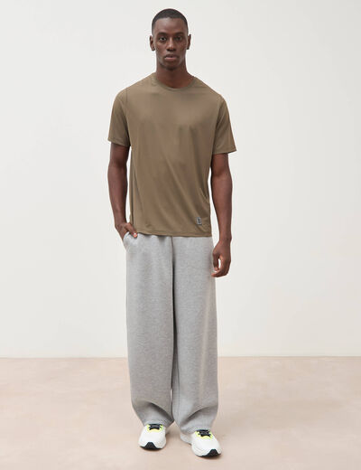 T-shirt col rond manches courtes taupe homme