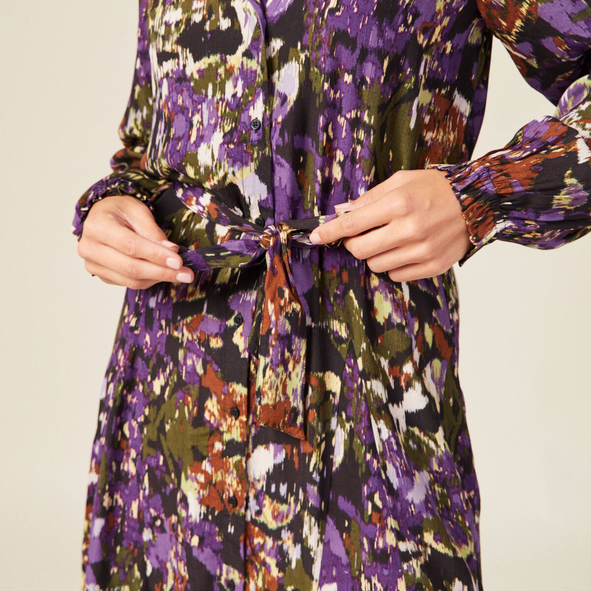 Robe patineuse ceinturée noir femme