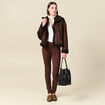 Pantalon skinny push-up taille standard marron fonc&eacute; femme