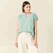 Chemise manches courtes vert pastel femme