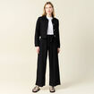 Pantalon large fluide noeud noir femme