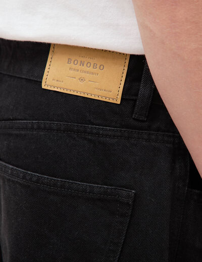 Jeans large relaxed denim noir homme