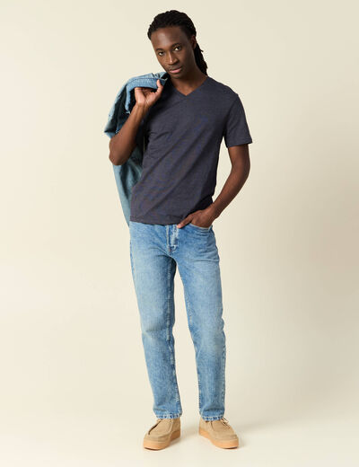 T-shirt manches courtes homme bleu foncé homme