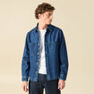 Surchemise en jeans coton coupe droite denim stone homme