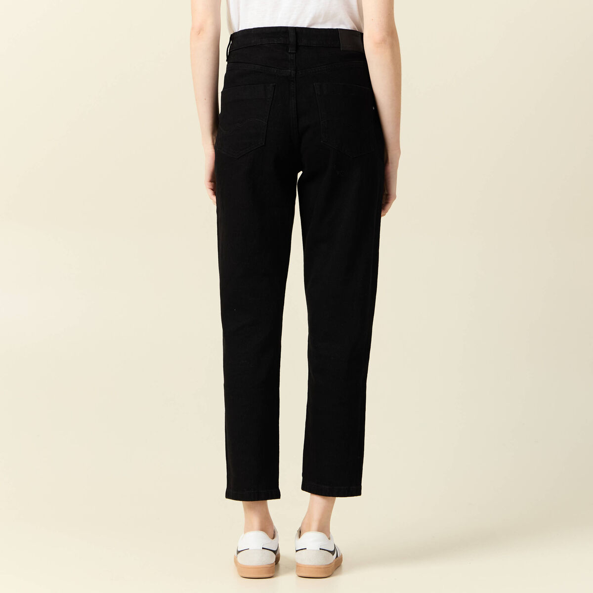 Jeans mom 7/8ème denim noir femme