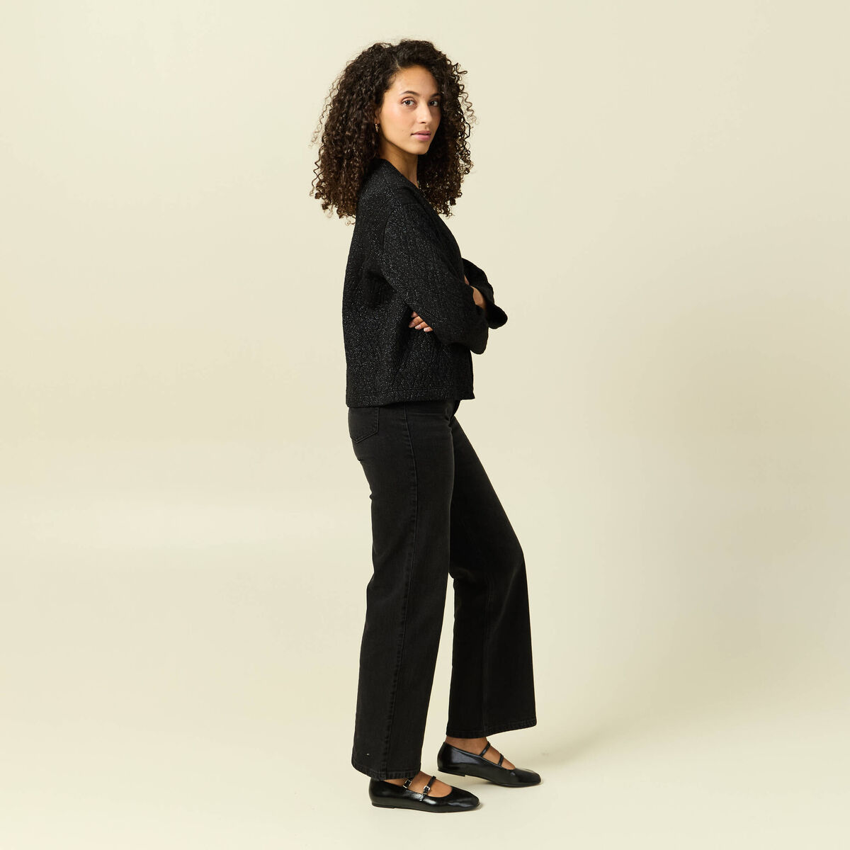 Veste manches longues noir femme