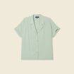 Chemise manches courtes vert olive femme
