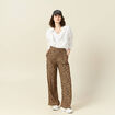 Pantalon large fuide camel femme