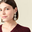 Boucles d'oreilles pendantes ecru femme