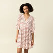 Robe évasée manches 3/4 ivoire femme