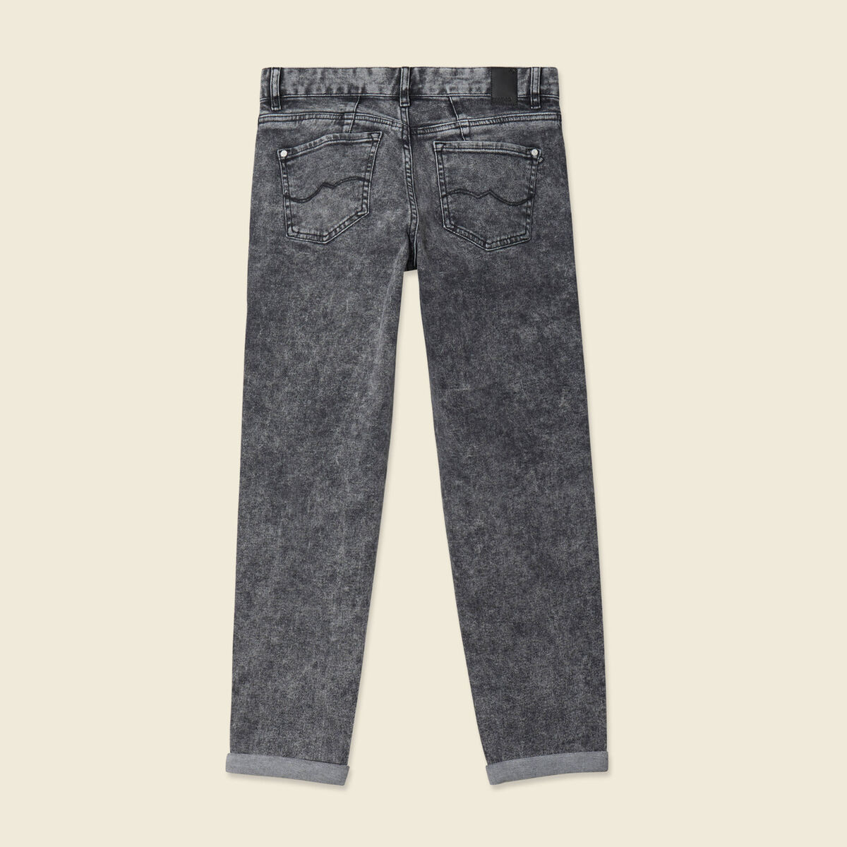 Jeans girlfriend 5 poches denim snow gris femme