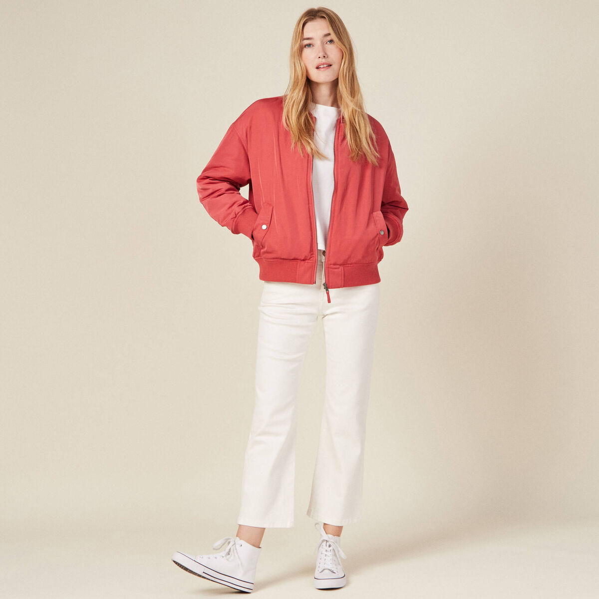 Pantalon éco-responsable denim blanc femme