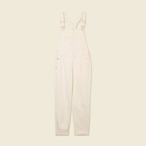 Salopette droite en jean denim blanc femme