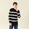 Pull manches longues bleu foncé homme