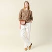Gilet manches longues camel femme