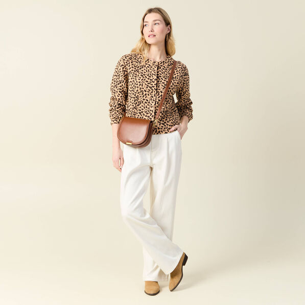 Gilet manches longues camel femme