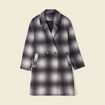 Manteau droit long noir femme