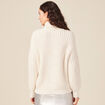 Pull manches longues col roulé ecru femme