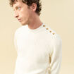 Pull col rond ecru homme