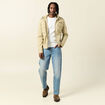 Blouson style biker zippé beige homme