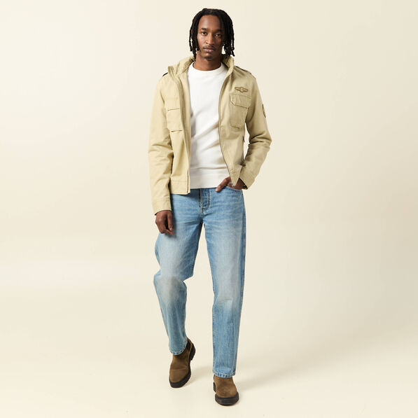 blouson style biker zippe beige homme Blouson style biker zippé beige homme