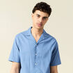 Chemise manches courtes bleu gris homme