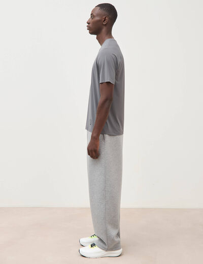 T-shirt col rond manches courtes gris fonc&eacute; homme