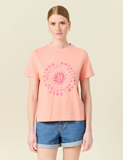 T-shirt éco-responsable rose corail femme