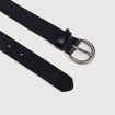 Ceinture large en cuir noir femme