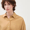 Chemise manches longues fluide camel femme
