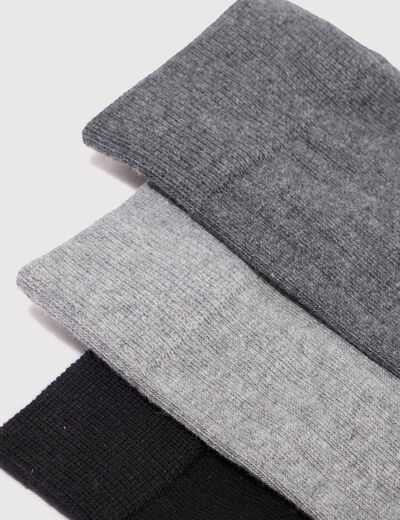 Lot de 5 paires chaussettes hautes gris fonc&eacute; homme