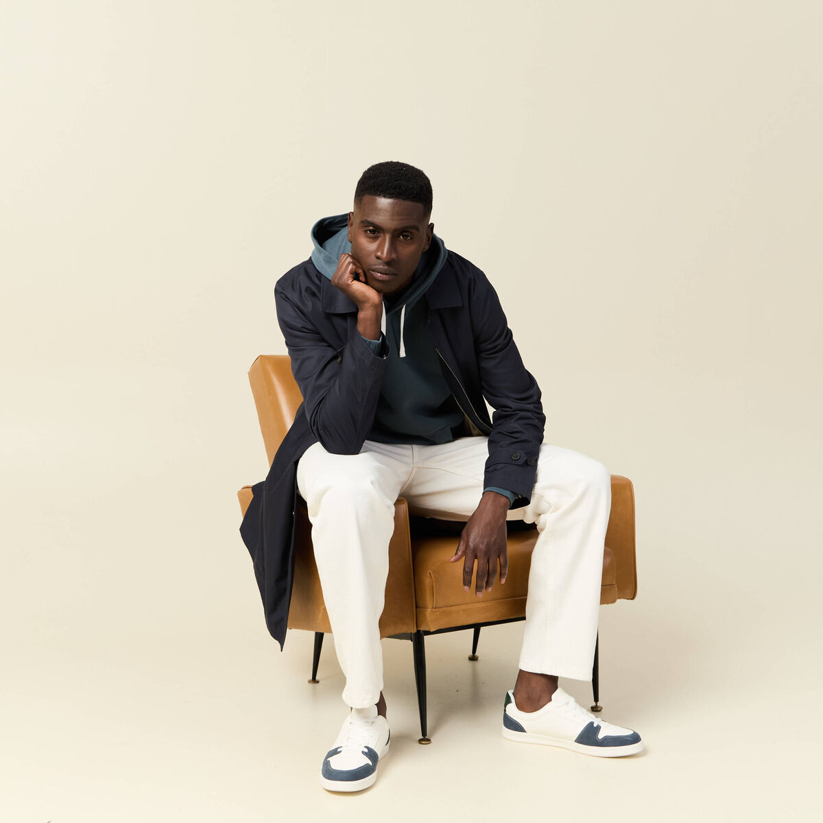 Sweat à capuche vert foncé homme