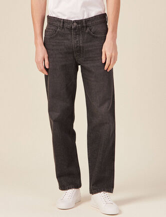 Jeans relax 5 poches denim snow noir homme