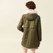 Parka droite à capuche vert kaki femme