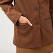 Blazer col tailleur manches longues marron fonc&eacute; femme