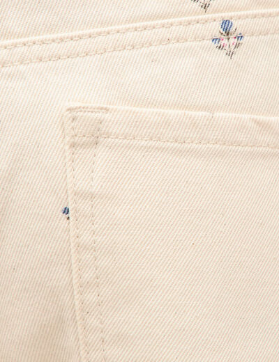 Jeans wide leg taille standard blanc femme