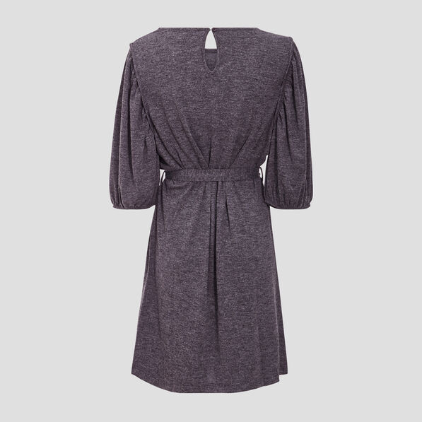 Robe droite ceinturée gris foncé femme