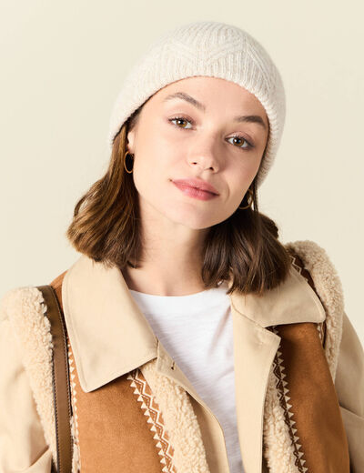 Bonnet fabriqué en France creme femme