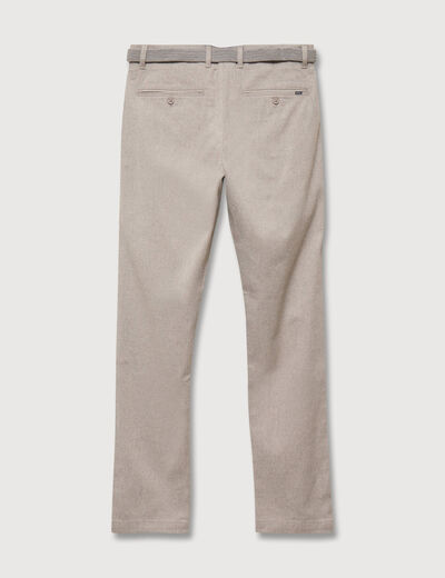 Pantalon chino avec ceinture beige homme