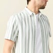 Chemise manches courtes vert olive homme