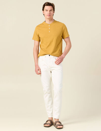 T-shirt éco-responsable jaune moutarde homme