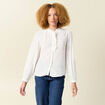 Chemise manches longues fluide ecru femme