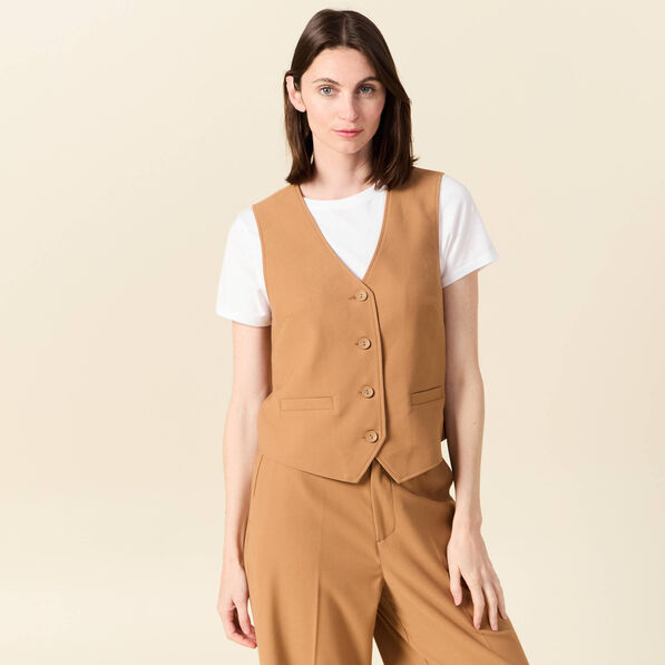 Veston éco-responsable beige femme